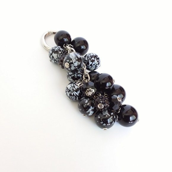 Black Silver Purse Key Charm - Picture 2 of 7